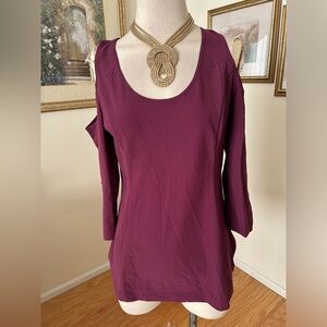 Boston Proper like new purple cold shoulder top size S